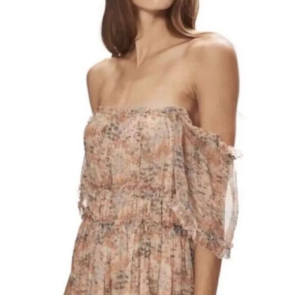 Love the Label x Anthropologie Sz M Waterlily Print Off The Shoulder Dress - Picture 10 of 13